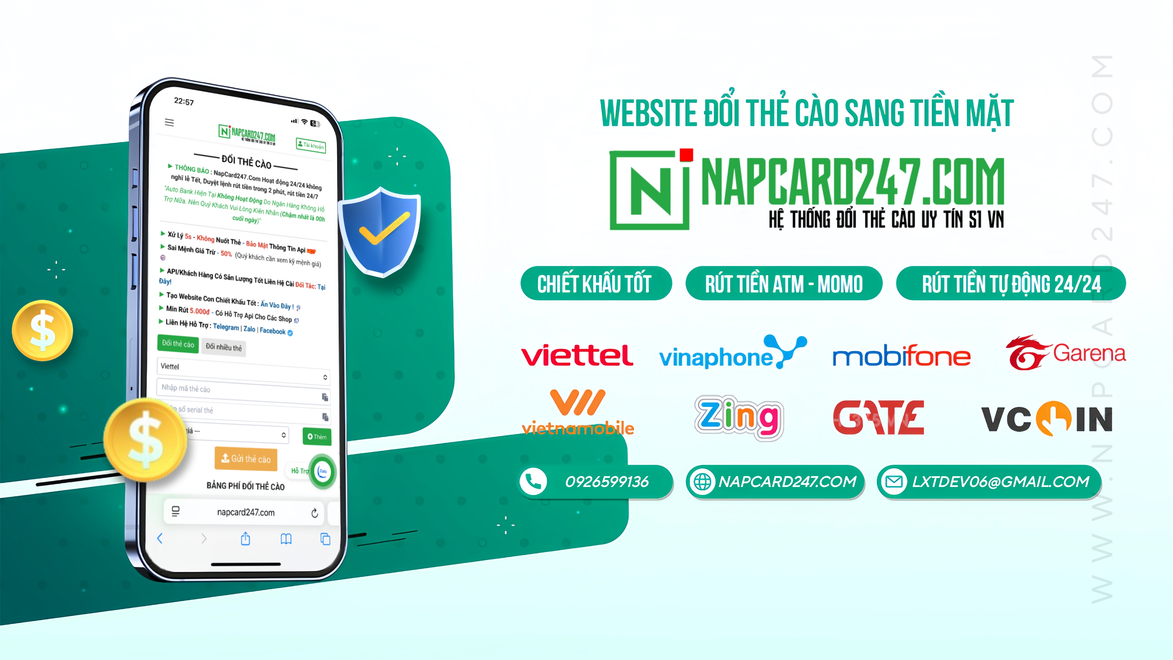  Hướng dẫn rút tiền từ NapCard247.Com về Ngân hàng, Momo